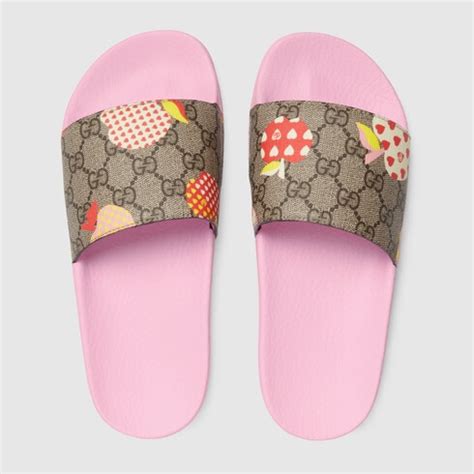 gucci les pommes|Women's Gucci Les Pommes slide sandal.